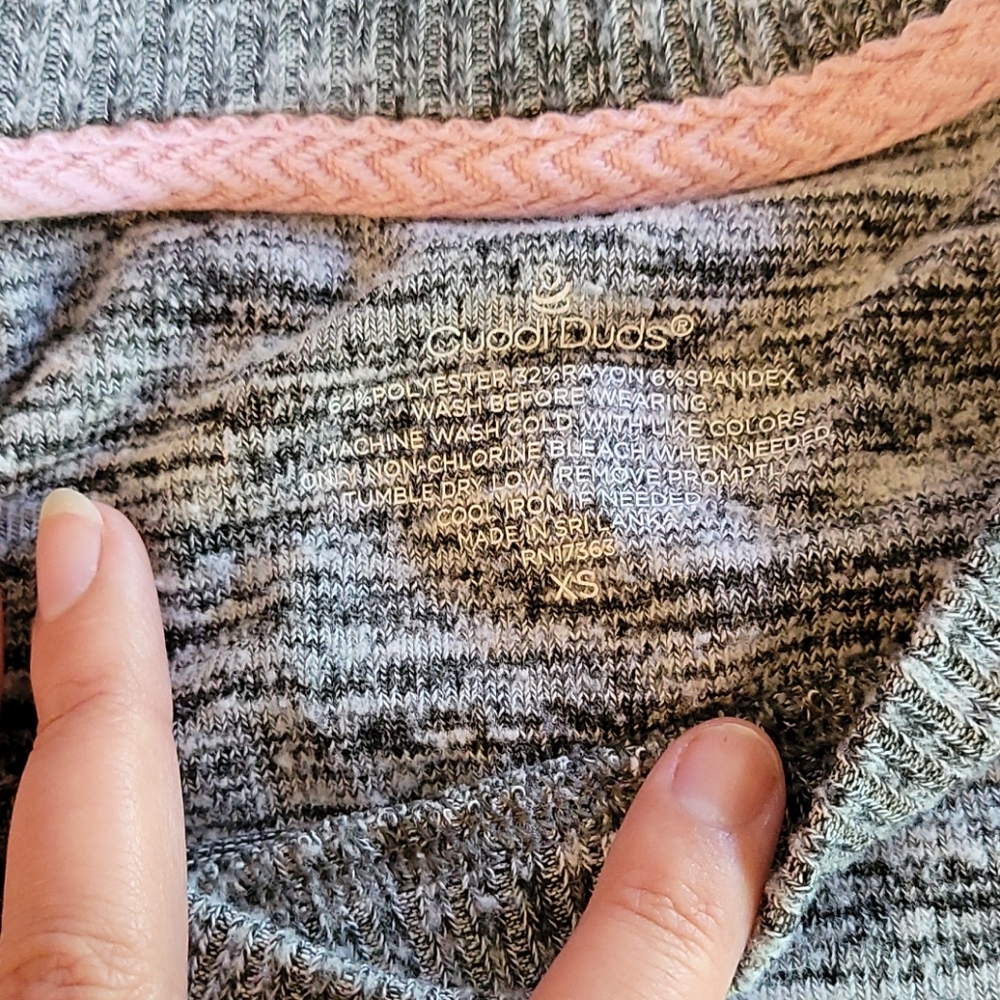 Cuddl Duds gray heather knit pajama set - Picture 4 of 5